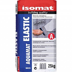 AQUAMAT-ELASTIC waite -תערובת איטום דו רכיבית אלסטית במיוחד על בסיס צמנט מחוזק בסיבים AQUAMAT-ELASTIC waite -תערובת איטום דו רכיבית אלסטית במיוחד על בסיס צמנט מחוזק בסיבים